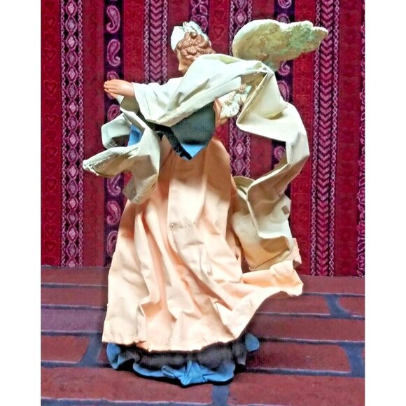 VTG 80s Nativity Cloth-Tique Paper Mache Mary,Joseph,Baby Jesus, Angel Figurines - Picture 8 of 12